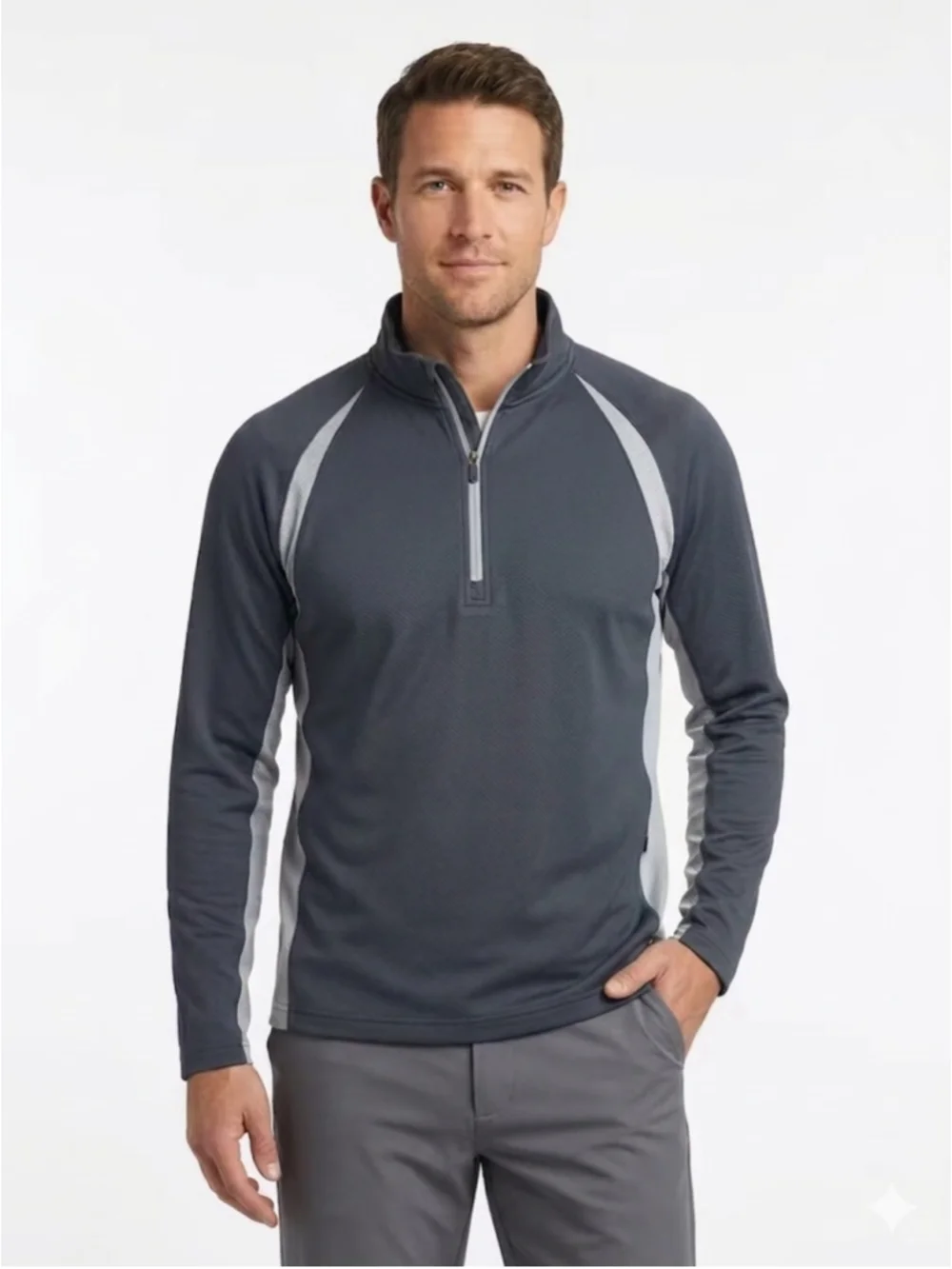 Alo Yoga Men’s Colorblock Performance 1/4 Zip Pullover Jacket Medium - 678